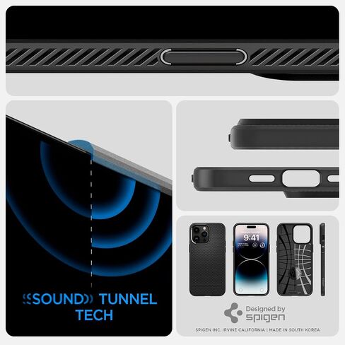 Spigen Liquid Air Armor مصمم لهاتف iPhone 14 Pro Max (2022) - أسود مطفي in Saudi Arabia