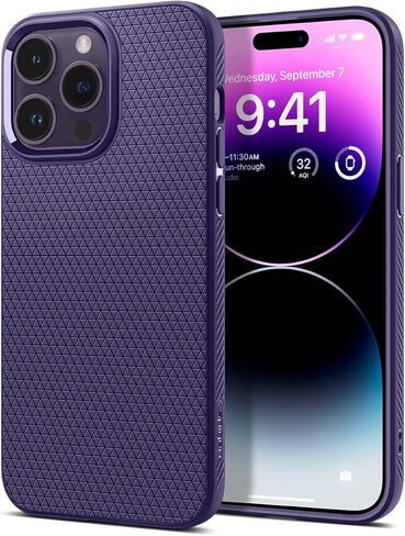 Spigen Liquid Air Armor مصمم لهاتف iPhone 14 Pro Max (2022) - أسود مطفي in Saudi Arabia