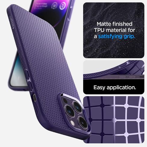 Spigen Liquid Air Armor مصمم لهاتف iPhone 14 Pro Max (2022) - أسود مطفي in Saudi Arabia