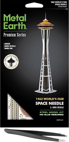 Fascinations Metal Earth Premium Series 1962 World's Fair Space Needle 3D Metal Model Kit Bundle with Tweezers in Saudi Arabia
