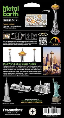 Fascinations Metal Earth Premium Series 1962 World's Fair Space Needle 3D Metal Model Kit Bundle with Tweezers in Saudi Arabia
