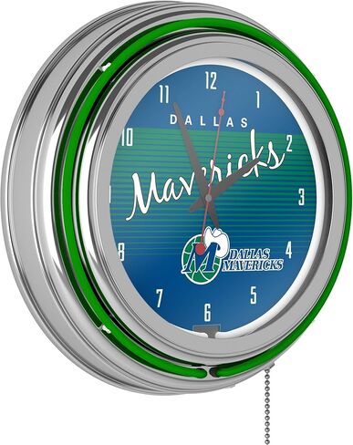 Dallas Mavericks Hardwood Classic NBA Chrome Neon Clock in Saudi Arabia