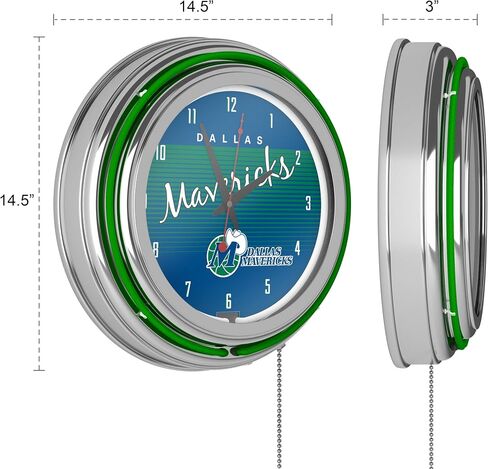 Dallas Mavericks Hardwood Classic NBA Chrome Neon Clock in Saudi Arabia