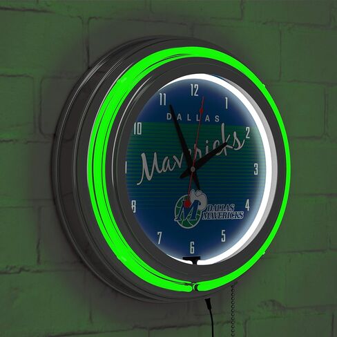 Dallas Mavericks Hardwood Classic NBA Chrome Neon Clock in Saudi Arabia