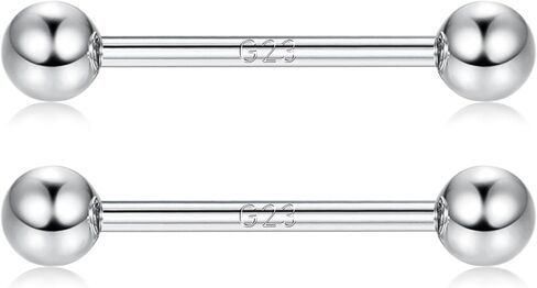 FIASASO 14G حلقات الحلمة G23 التيتانيوم الحلمة الحدائد الحلمة الثقب اللسان خواتم تشيكوسلوفاكيا مستقيم الحلمة بار للنساء الرجال الحلمة ثقب المجوهرات 12 مم 14 مم 16 مم 18 مم in Kuwait
