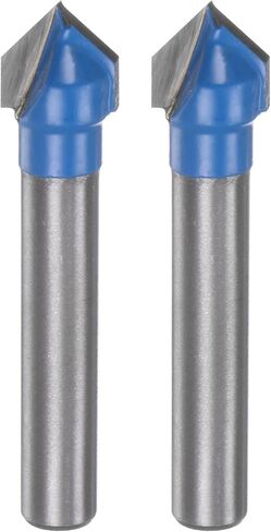 2 قطعة لقم التوجيه 3/8 "ضياء 1/4" عرقوب 90 درجة فولت نوع نهاية مطحنة كربيد لأعمال النجارة والنجارة والنقش أدوات تقطيع الحواف in Saudi Arabia