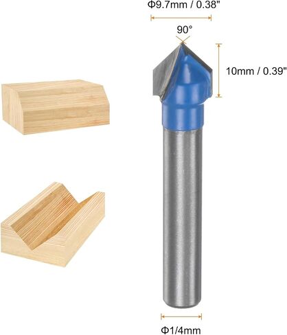 2 قطعة لقم التوجيه 3/8 "ضياء 1/4" عرقوب 90 درجة فولت نوع نهاية مطحنة كربيد لأعمال النجارة والنجارة والنقش أدوات تقطيع الحواف in Saudi Arabia