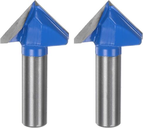 2 قطعة لقم التوجيه 1-3/8 "ضياء 1/2" عرقوب 90 درجة فولت نوع نهاية مطحنة كربيد لأعمال النجارة والنجارة والنقش أدوات تقطيع الحواف in Saudi Arabia