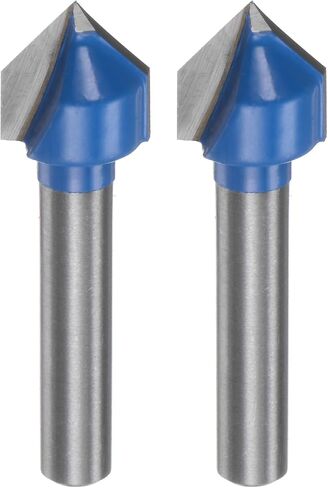 2pcs Router Bits 1/2" Dia 1/4" Shank 90 Degree V Type End Mill Carbide for Woodworking Carpentry Engraving Edge Trimmer Cutter Tool in Saudi Arabia