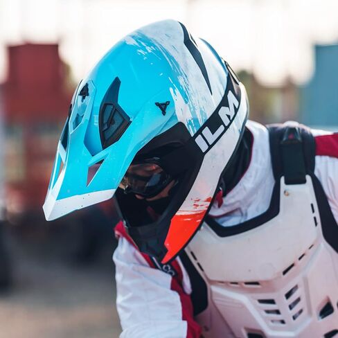 ILM ديرتبايك الألياف الزجاجية خوذة موتوكروس خفيفة الوزن للغاية ATV الطرق الوعرة موتوسيكليتا كاسكو للرجال والنساء DOT Model-610 in Kuwait