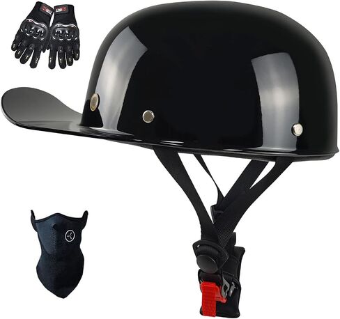 Baseball Cap Motorcycle Helmet,DOT Approved Vintage Open Face Unisex-Adult Half Helmets for Scooter Moped Cap Street Cruiser in Saudi Arabia