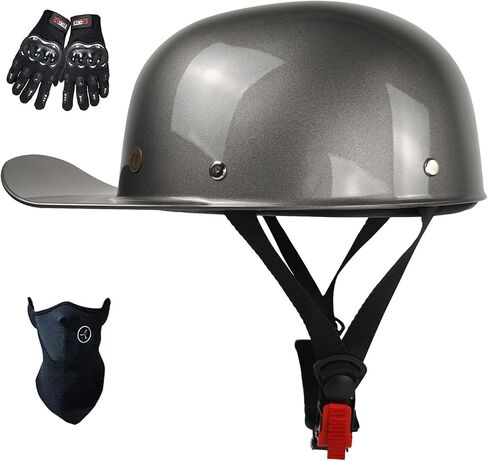 Baseball Cap Motorcycle Helmet,DOT Approved Vintage Open Face Unisex-Adult Half Helmets for Scooter Moped Cap Street Cruiser in Saudi Arabia