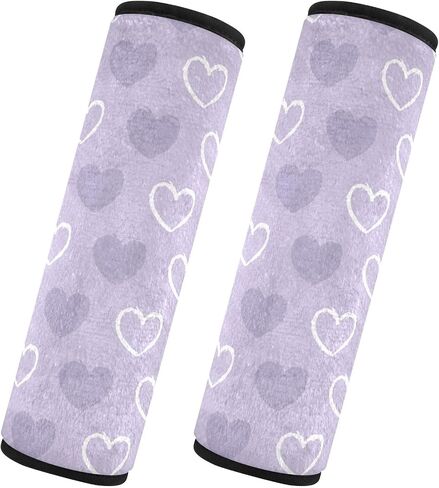 2 Pack Seatbelt Covers Seat Belt Cover Pad for Adults Boys Girls Car Seat Strap Covers Pads Cushion Universal Shoulder Strap Pad Protector for Backpack Camera Bag 6.5 x 6.5 Inch Purple Heart in Saudi Arabia
