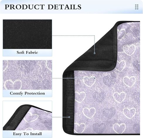 2 Pack Seatbelt Covers Seat Belt Cover Pad for Adults Boys Girls Car Seat Strap Covers Pads Cushion Universal Shoulder Strap Pad Protector for Backpack Camera Bag 6.5 x 6.5 Inch Purple Heart in Saudi Arabia