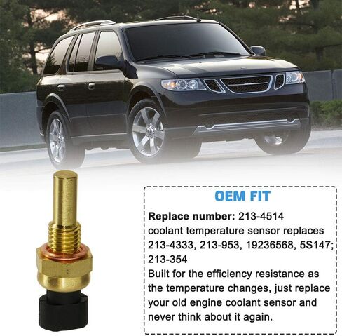 Engine Coolant Temperature Sensor Compatible with Chevy Avalanche Impala Trailblazer Suburban 1500 2500 HD Express Silverado GMC Envoy Sierra Yukon Savana Saturn 19236568 213-4514 213-4333 in Saudi Arabia