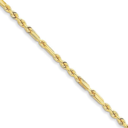 Jewels By Lux 14K Yellow Gold 3.0mm Milano Rope Chain in Saudi Arabia