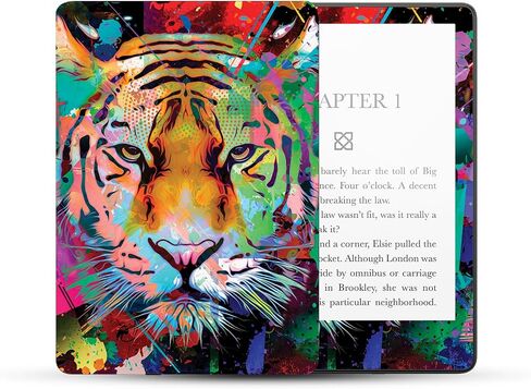 غلاف MightySkins متوافق مع Amazon Kindle Paperwhite 5 مقاس 6.8 بوصة الجيل الحادي عشر (2021) غلاف كامل - نمر نيون | غطاء ملتف واقٍ ومتين وفريد ​​من نوعه من الفينيل | سهل التطبيق | صنع في الولايات المتحدة الأمريكية in Saudi Arabia