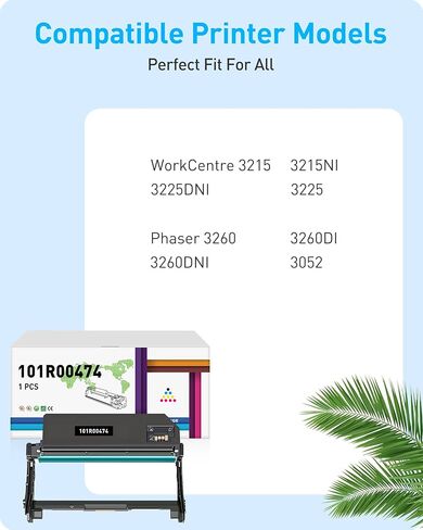 Compatible 3215 101R00474 Drum Cartridge Replacement for Xerox 101R00474 Phaser 3260 3260DNI 3260DI WorkCentre 3215 3225 3215NI 3225DNI Printer Ink (Drum, 1 Pack) in Kuwait