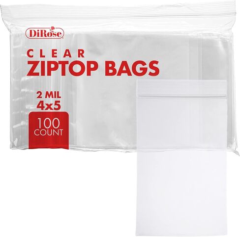Reclosable Poly Zip Top Bags - 7" x 8" (100 Count), 2 Mil - Plastic Zip&lock Bags – Resealable Plastic Bags with Zipper - Clear Bags for Snacks, Hardware, Arts & Crafts in Kuwait