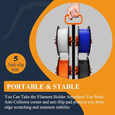 حامل بكرة خيوط YOOPAI يناسب جميع البكرات من أي حجم وجميع أنواع الخيوط لـ Pla/Petg/abs/TPU/Nylon/مواد الطباعة ثلاثية الأبعاد الأخرى، رف حامل خيوط الطابعة ثلاثية الأبعاد (يمكن وضع 4 خيوط بكرة) in Kuwait