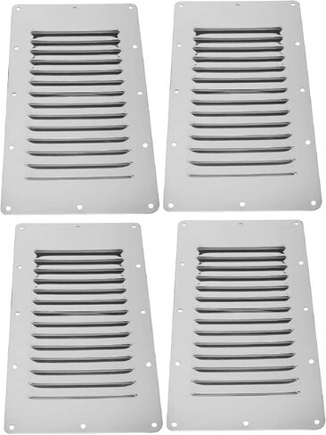 4 عبوات من الفولاذ المقاوم للصدأ YaeMarine مقاس 12.7 سم × 22.86 سم مستطيلة الشكل، فتحة تهوية لليخوت البحرية، غطاء مناسب للأجهزة in Kuwait