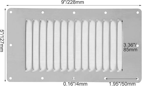 4 عبوات من الفولاذ المقاوم للصدأ YaeMarine مقاس 12.7 سم × 22.86 سم مستطيلة الشكل، فتحة تهوية لليخوت البحرية، غطاء مناسب للأجهزة in Kuwait