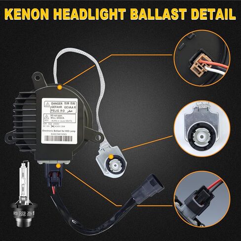 28474-89904 مصباح أمامي ومصباح D2S Hid، وحدة تحكم زينون HID مع مشعل، متوافقة مع Infiniti G35 G37 Fx35 Fx45 Qx50 Qx56 Qx70 - يستبدل 28474-8991A NZMNS111LBNA NZMNS111LANA in Kuwait