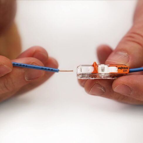 221-2401 | WAGO Lever-Nuts® موصل الربط المضمن | للموصلات الصلبة والمجدولة | 2- موصل بأذرع التشغيل | 24-12 أوغ | السكن الشفاف | الغلاف الأبيض | [كيس من 500 قطعة] in Kuwait