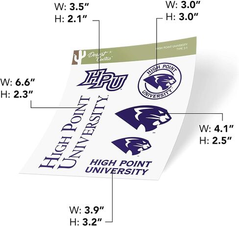 Desert Cactus High Point University HPU Panthers Stickers Vinyl Decals Laptop Water Bottle Car Scrapbook T2 (Type 2) in Saudi Arabia