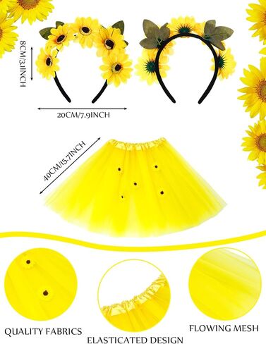 Mepase 5 Pcs Sunflower and Gardener Halloween Couple Costume Sunflower Headband Sun Flower Tutu Green Skirt Watering Can Straw Hat Green Apron for Adults Halloween Cosplay Garden Supplies Party in Saudi Arabia