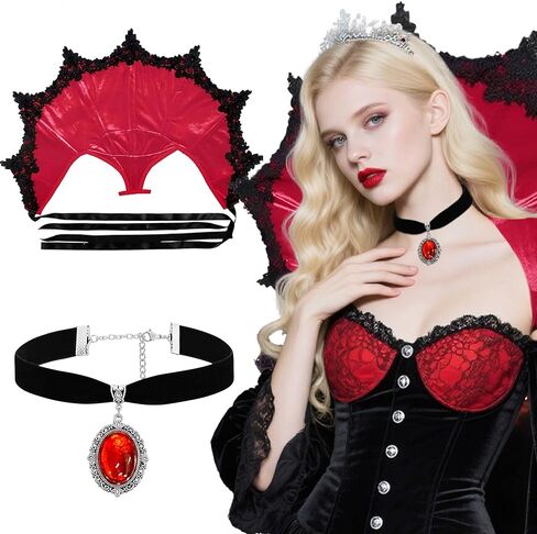 LaVenty Victorian Collar Gothic Stand Up Vampire Collar for Women Halloween Masquerade Cosplay in Saudi Arabia