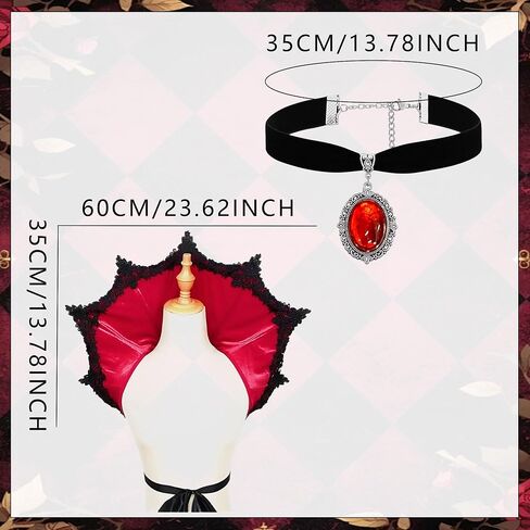 LaVenty Victorian Collar Gothic Stand Up Vampire Collar for Women Halloween Masquerade Cosplay in Saudi Arabia