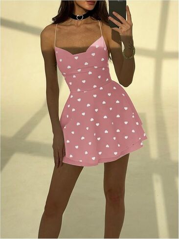 SweatyRocks Women's Floral Sexy Tie Back Short Jumpsuits Spaghetti Strap Rompers Party Outfits in Saudi Arabia