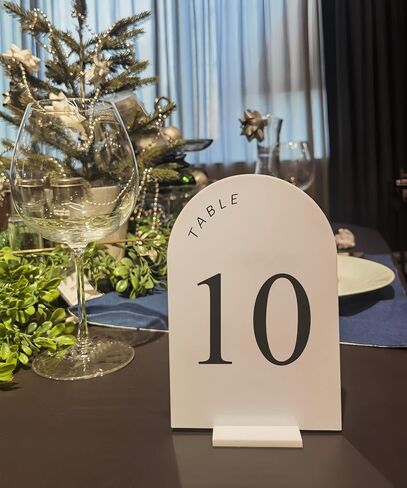 أرقام طاولة لافتات من الأكريليك مع حوامل، 15 حزمة 5 بوصات × 7 بوصات من ألواح وحوامل أكريليك مقوسة فارغة، علامات علوية على الطاولة من الأكريليك الحديث لاستقبال الزفاف، والديكور، والحفلات، والذكرى السنوية، والحدث in Kuwait