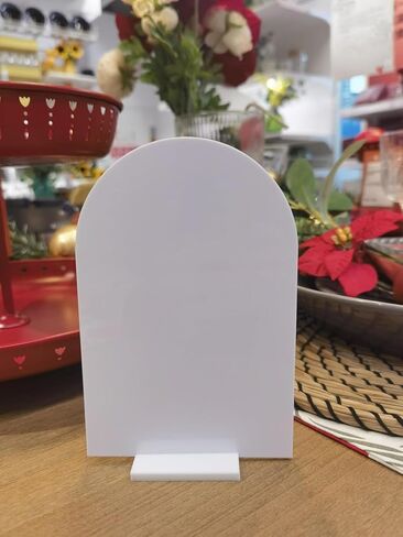 أرقام طاولة لافتات من الأكريليك مع حوامل، 15 حزمة 5 بوصات × 7 بوصات من ألواح وحوامل أكريليك مقوسة فارغة، علامات علوية على الطاولة من الأكريليك الحديث لاستقبال الزفاف، والديكور، والحفلات، والذكرى السنوية، والحدث in Kuwait