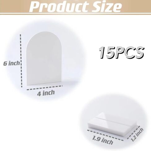 أرقام طاولة لافتات من الأكريليك مع حوامل، 15 حزمة 5 بوصات × 7 بوصات من ألواح وحوامل أكريليك مقوسة فارغة، علامات علوية على الطاولة من الأكريليك الحديث لاستقبال الزفاف، والديكور، والحفلات، والذكرى السنوية، والحدث in Kuwait