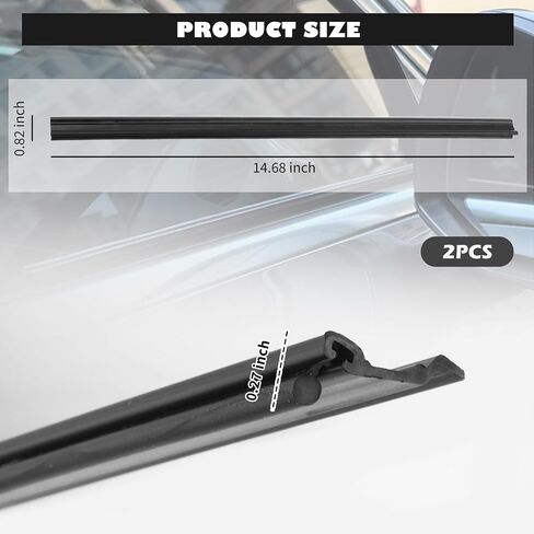 2PCS Multifunctional Car Window Seal Strip,Dustproof & Elastic Car Weather Stripping with Inlaid Design,Rubber Cars Window Weather Stripping for Easy Viewing of Rearview Mirror in Saudi Arabia