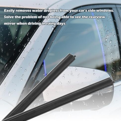 2PCS Multifunctional Car Window Seal Strip,Dustproof & Elastic Car Weather Stripping with Inlaid Design,Rubber Cars Window Weather Stripping for Easy Viewing of Rearview Mirror in Saudi Arabia