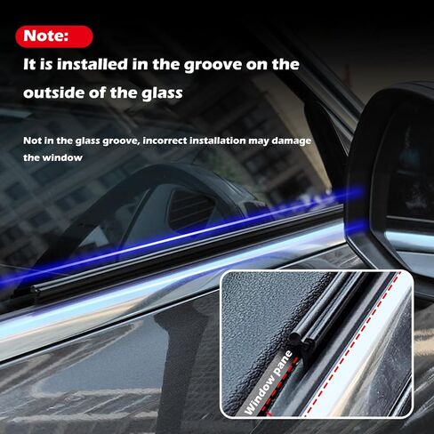 2PCS Multifunctional Car Window Seal Strip,Dustproof & Elastic Car Weather Stripping with Inlaid Design,Rubber Cars Window Weather Stripping for Easy Viewing of Rearview Mirror in Saudi Arabia