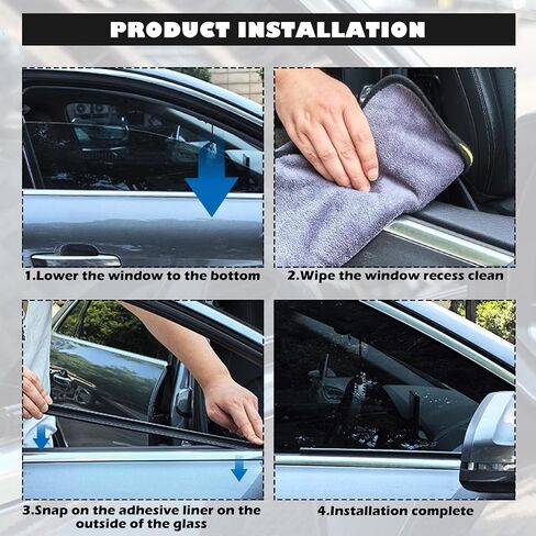 2PCS Multifunctional Car Window Seal Strip,Dustproof & Elastic Car Weather Stripping with Inlaid Design,Rubber Cars Window Weather Stripping for Easy Viewing of Rearview Mirror in Saudi Arabia