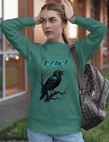Fcawf Crow Sweatshirt F-Caw-F Crow Shirt Black Bird Halloween Sweatshirt in Saudi Arabia