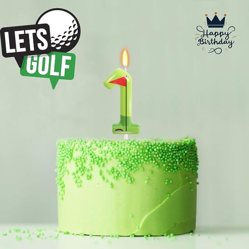 Golf Birthday Candle - Number 1 Candle for Golf Cake Topper, Sports Theme Birthday Party Decorations for Boys Girls in Kuwait