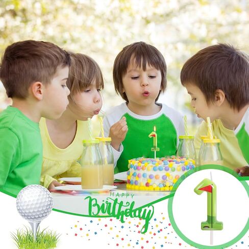 Golf Birthday Candle - Number 1 Candle for Golf Cake Topper, Sports Theme Birthday Party Decorations for Boys Girls in Kuwait