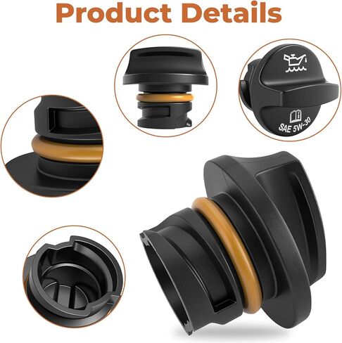 FC256 Engine Oil Filler Cap Compatible with GM Equipment,Twist-On Design- Replaces OEM #25192632- Black Rubber/Plastic in Saudi Arabia