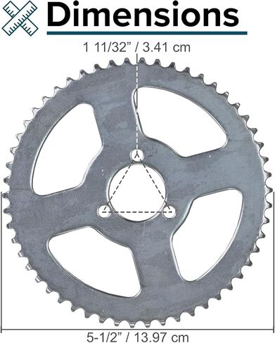 AlveyTech 8mm 05T Scooter Chain Sprocket with 54 Teeth and 1-5/8" Mounting Hole Circle (x3 Holes) in Saudi Arabia