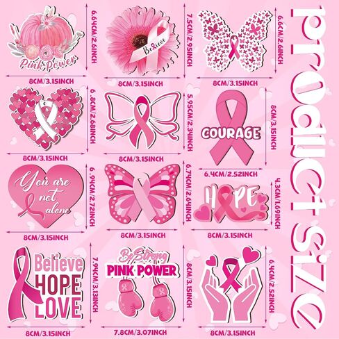 36 Pcs Breast Cancer Hanging Ornaments Tree Decor Breast Cancer Awareness Wooden Signs Pink Ribbon Wooden Pendant Positive Power Hope Love for Survivor Tree Party Decor in Saudi Arabia