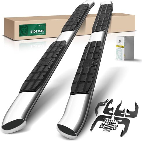 YHTAUTO 4.25" Running Boards Side Step Bars Fit for 2017-2024 Honda Ridgeline - Crew Cab, Carbon Steel Semi-Gloss Black Powder Oval Bent End Truck Step Rails, Set of 2 in Saudi Arabia