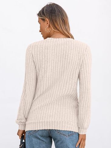 Womens V Neck Long Sleeve Shirt Fall Fashion Tops Tunic Dressy Casual Sweater Clothes Cute Trendy Work Outfits 2025 in Saudi Arabia