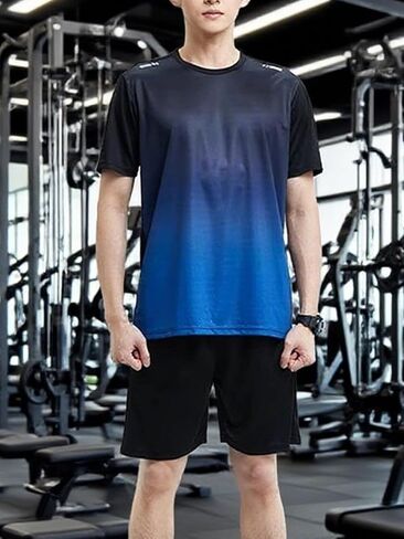 2 - Piece Men's Gradient Athletic Outfit, Quick - Dry Sports Set for Fitness, Jogging in Saudi Arabia