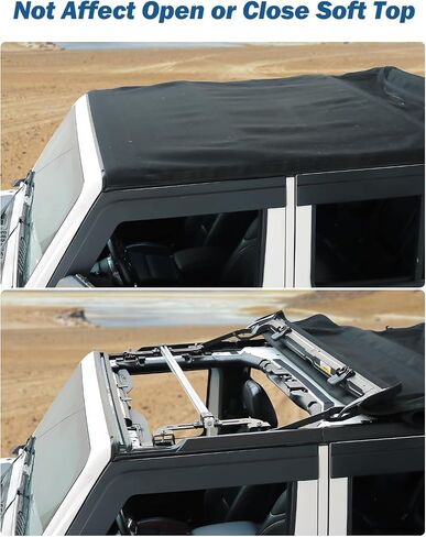 قضبان متقاطعة لحامل السقف من JOYTUTUS متوافقة مع 2018-2025 Wrangler JL (فقط لأربعة أبواب ناعمة أو علوية)، قضبان شحن على السطح بسعة 600 رطل in Kuwait